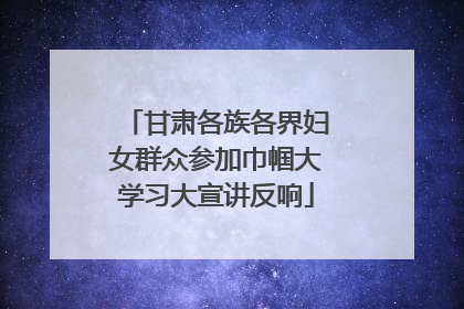 甘肃各族各界妇女群众参加巾帼大学习大宣讲反响